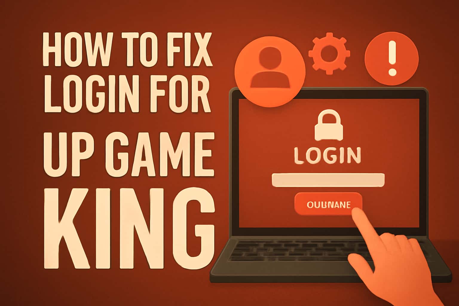 An informative scene depicting login troubleshooting for Up Game King.