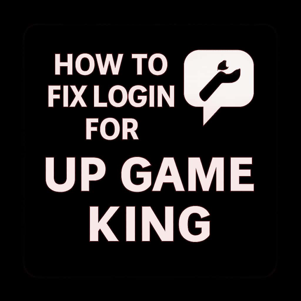 Icon representing guidance on fixing login issues for Up Game King.