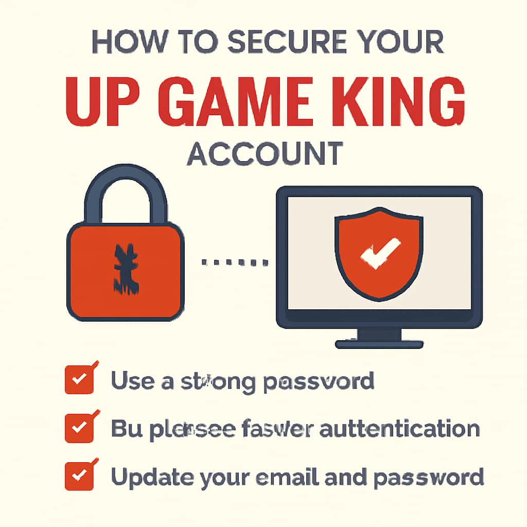 An educational diagram illustrating security measures for Up Game King accounts.