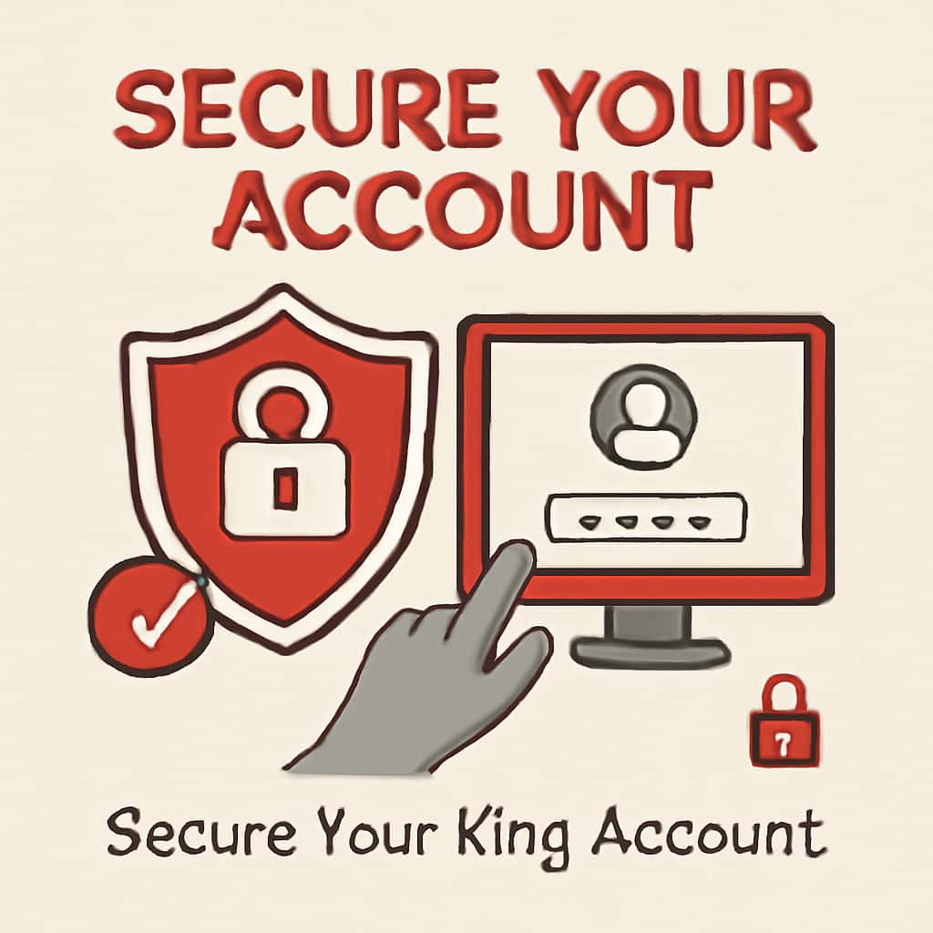 An educational diagram illustrating security steps for Up Game King account.