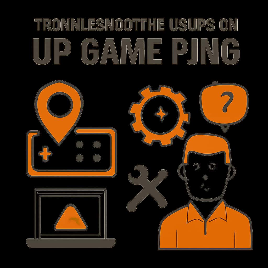 An educational diagram highlighting troubleshooting steps for Up Game King.