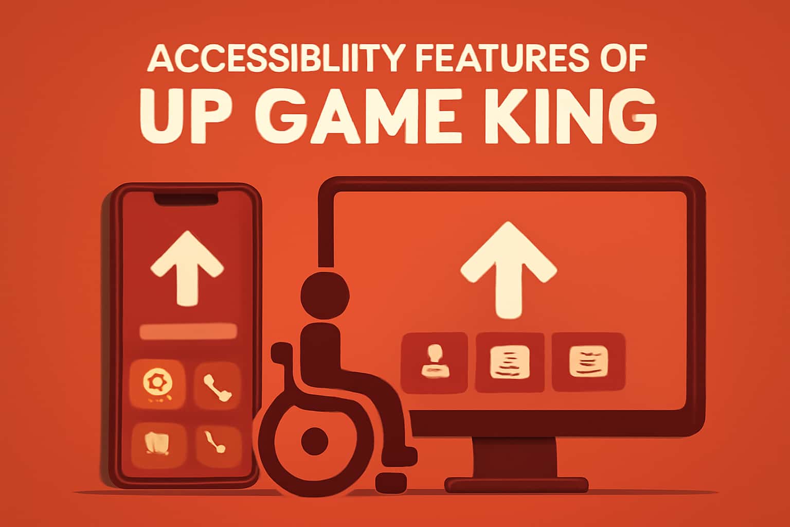 An informative scene showcasing the accessibility features of Up Game King, highlighted in a professional context.
