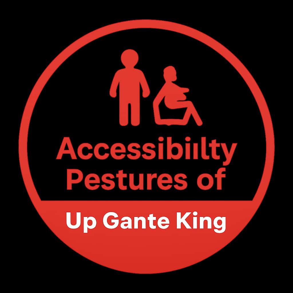 Icon badge representing the accessibility features of Up Game King in a minimalistic style.
