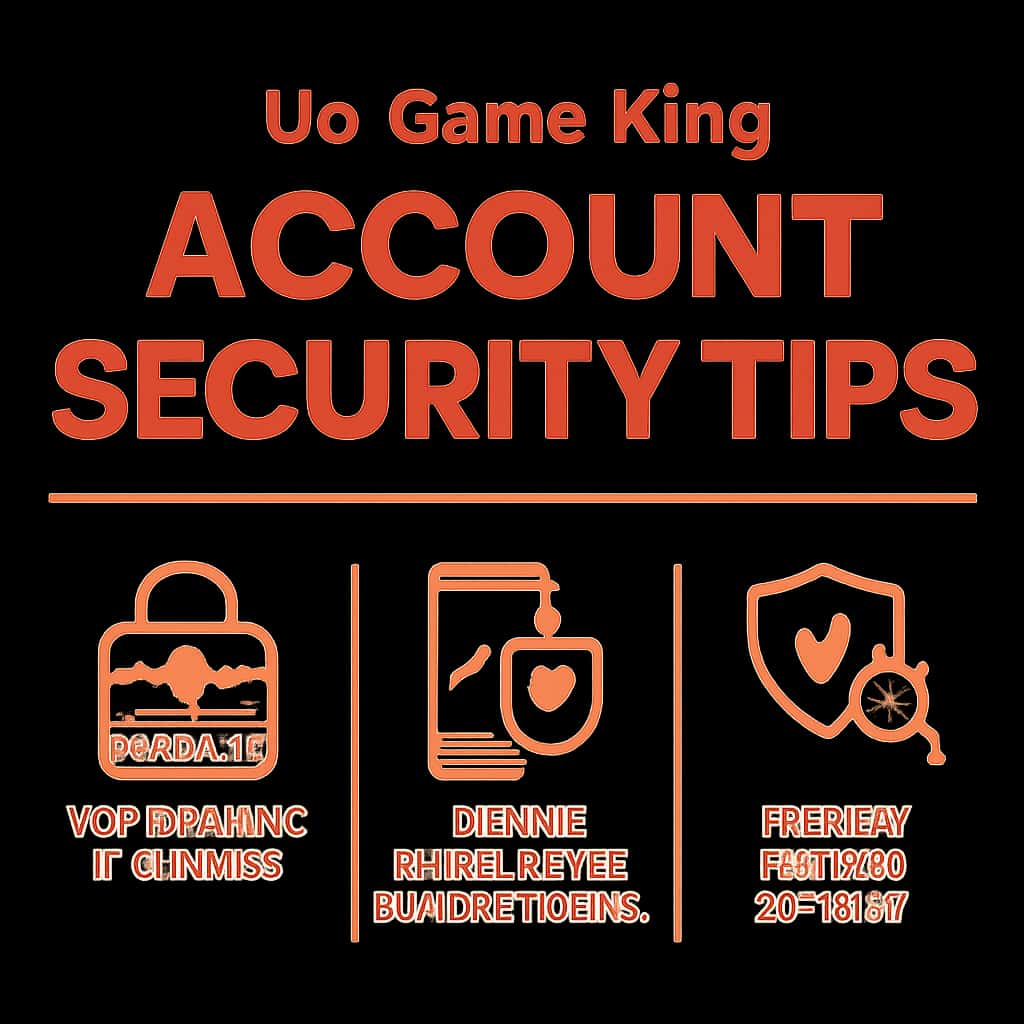 An educational diagram outlining key security practices for Up Game King accounts.