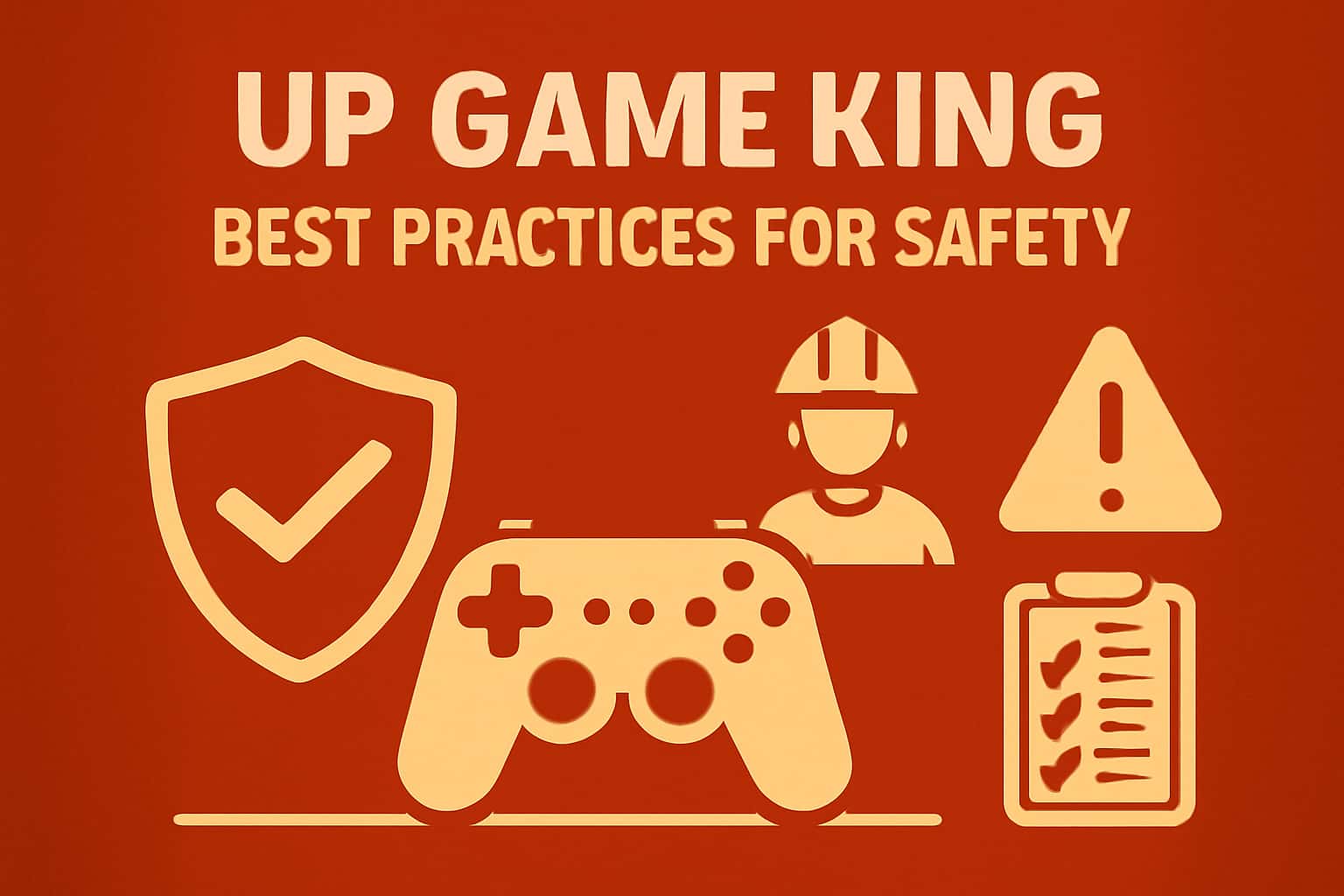An informative visual depicting Up Game King Best Practices for Safety with a focus on safety guidelines.