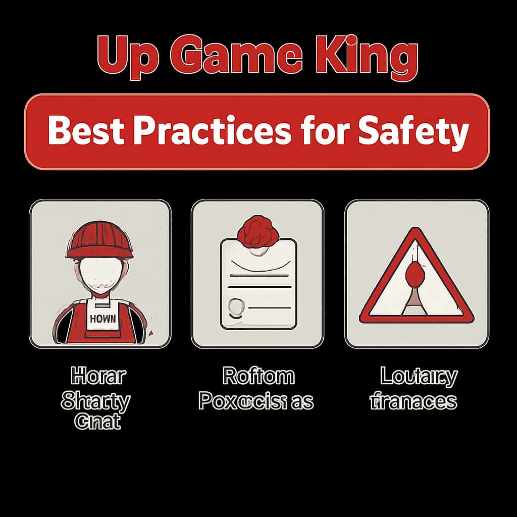 An educational diagram illustrating key safety practices related to Up Game King.