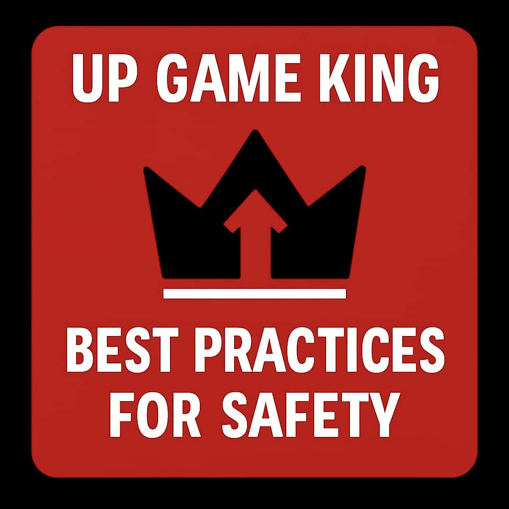 An icon representing Up Game King Best Practices for Safety in a professional style.