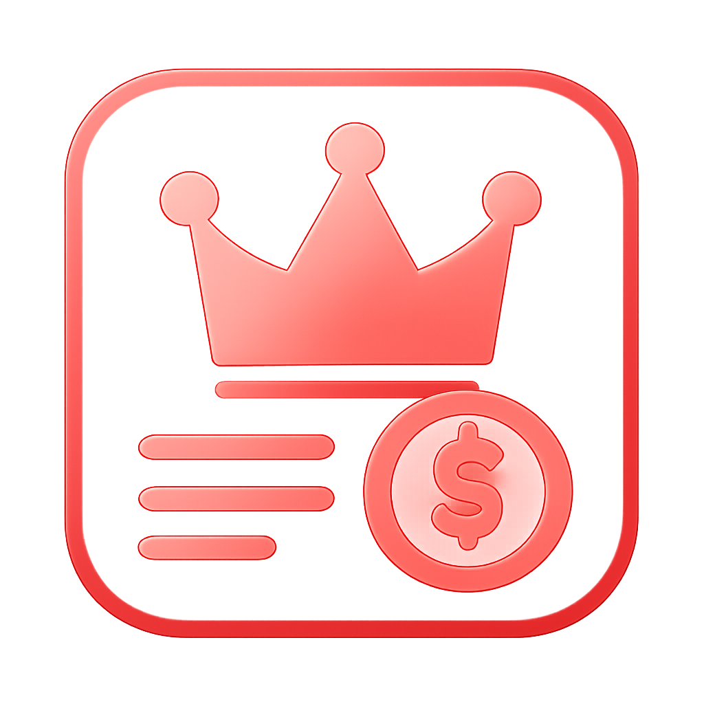 A square badge design showcasing the Up Game King theme in a professional manner.