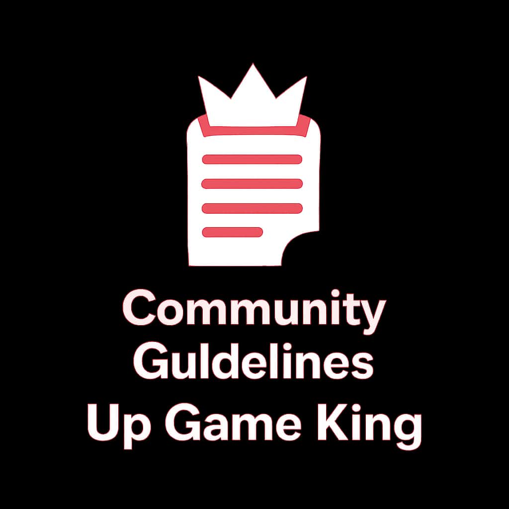 Icon representing Up Game King Community Guidelines, emphasizing guidance and support.