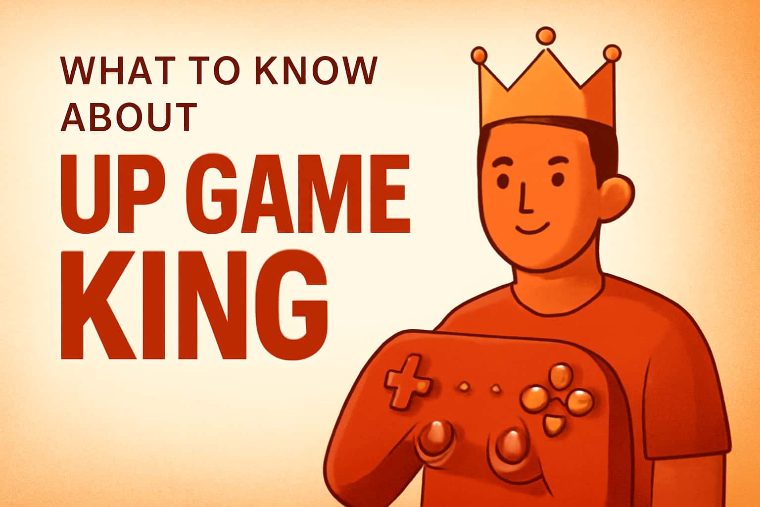 Informational scene showcasing Up Game King platform features.